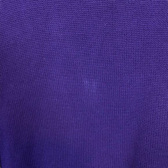 Varsity Sweater Andrew Rohan Mens Purple Long Sleeve Cotton V Neck Size 3XL - Picture 4 of 13